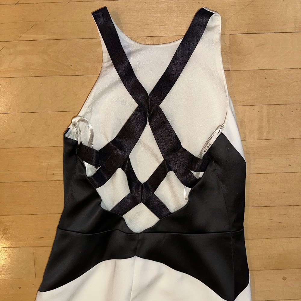 New Halston Heritage Women's White Sleeveless Colorblock Sheath Dress,0 - Picture 6 of 6